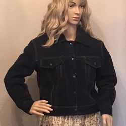 Vintage Berman’s Buckskin Co. Suede “Denim” Jacket 80’s Retro 