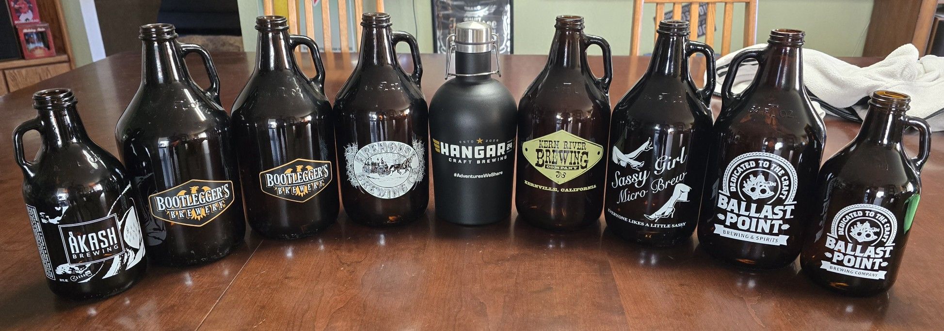 Assorted Beer Growlers