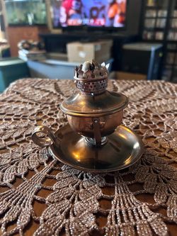 Antique Brass Miniature Oil Lamp