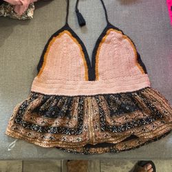 Crochet Halter Top Size Large 
