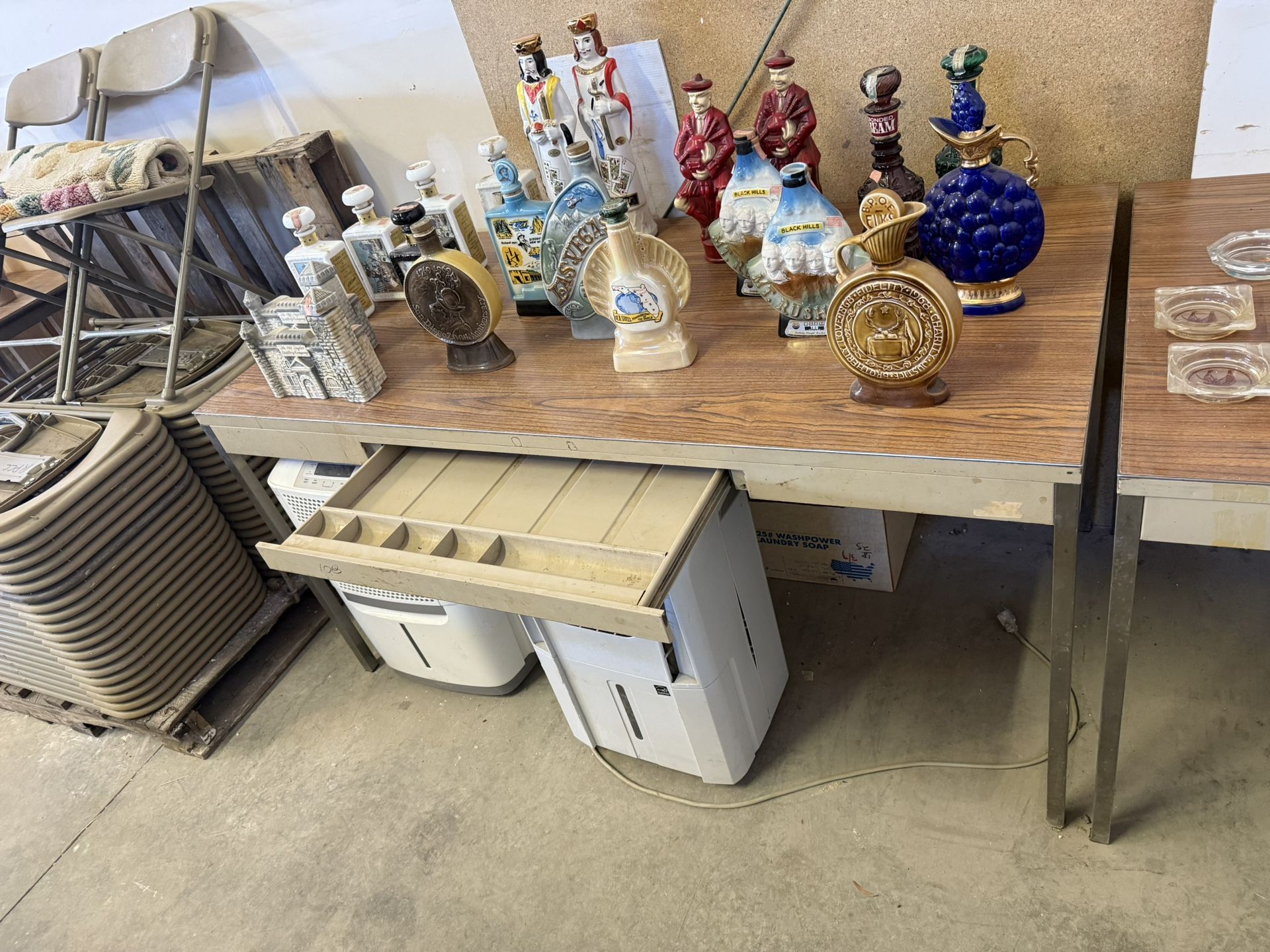 Set of Four heavy Duty Metal Desks / tables with cash drawer