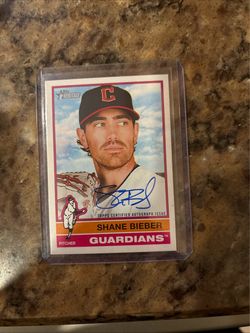Shane Bieber Topps Heritage Certified Autograph Card