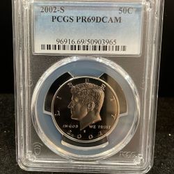 2002 S Gem Proof Kennedy Half Dollar Graded At A Near Perfect PR69 Deep Cameo H-2