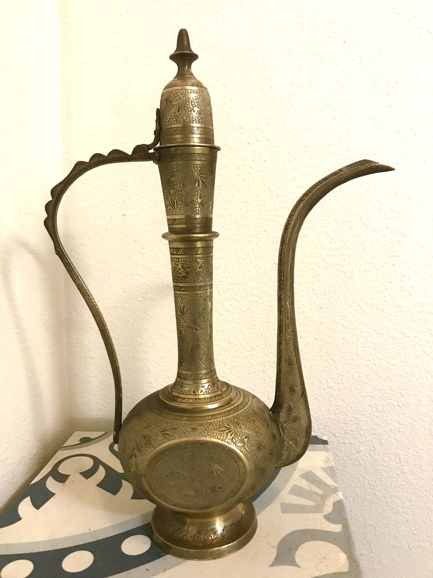 Vintage India Sarna brass teapot