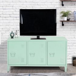 Matapouri 3-Doors Green Metal Accent Cabinet TV Stand With Storage DESCRIPTION: What a wonderful server. With 3-doors and 6-shelves inside, it is idea