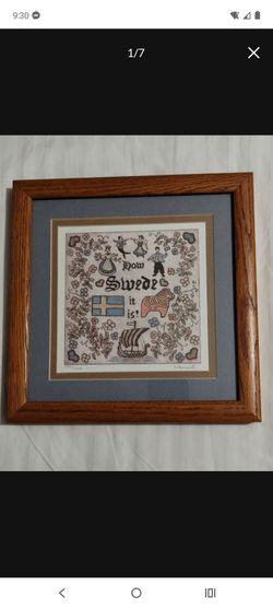 SIGNED - MATTED - FRAMED WALL ART - WENNERSTEN 8.5"×8.5"