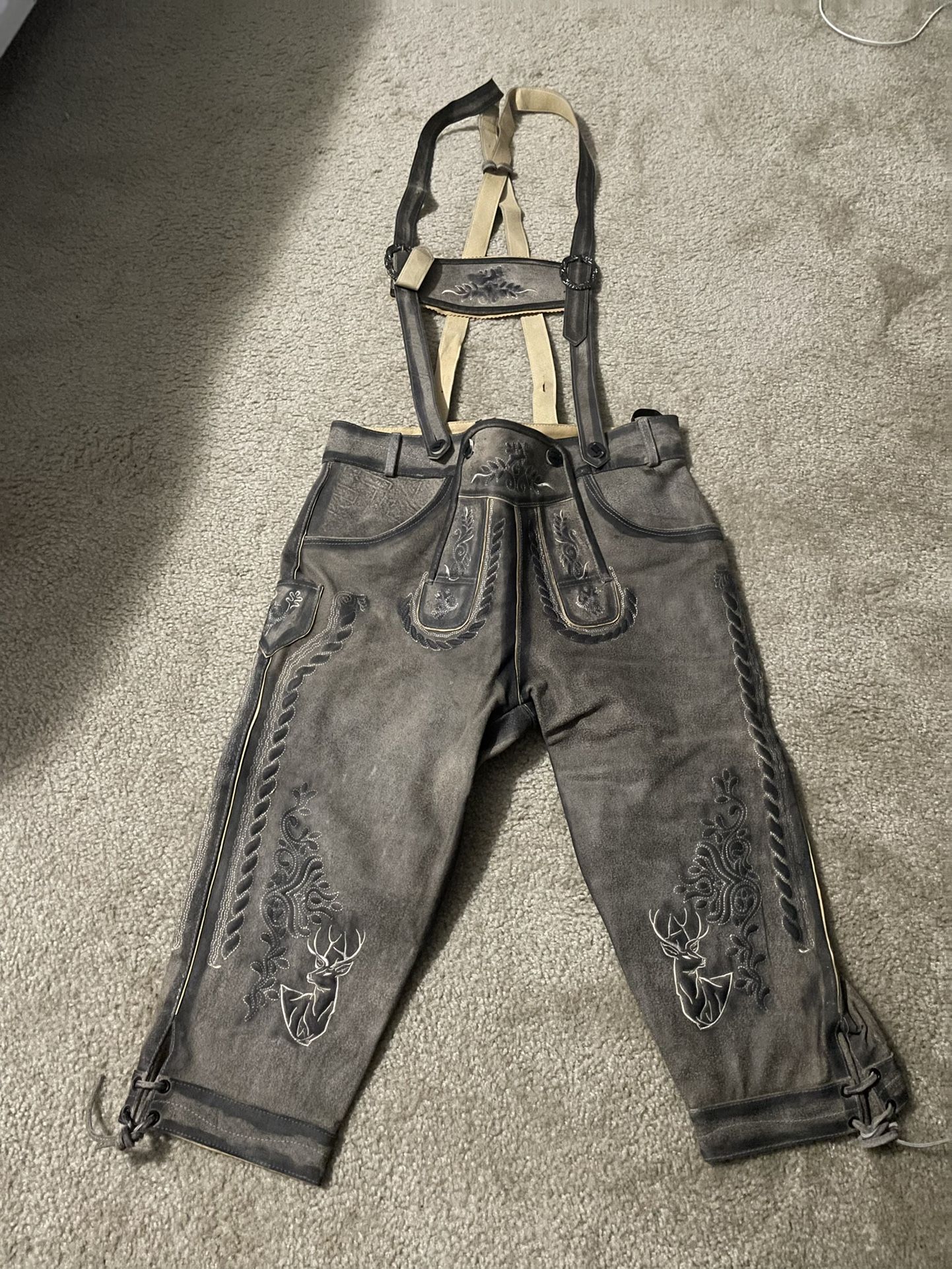 Gray Bundhosen/ Lederhosen Size 33US