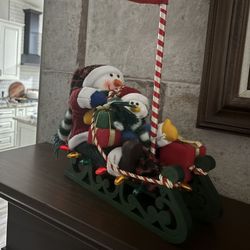 Christmas Flashing Lights Snowman Sleigh