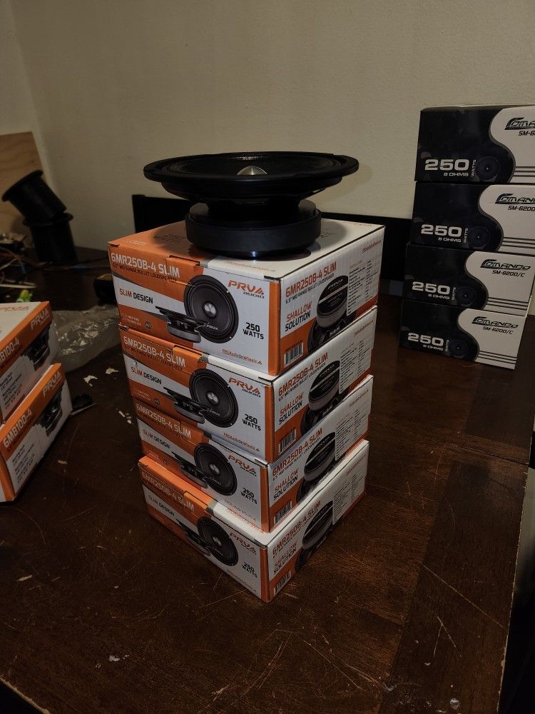 FOUR 6.5" PRV SLIM CAR AUDIO SPEAKER 1000 Watts TOGETHER