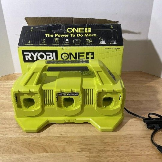 Ryobi 18V Fast Battery Charger 6 Port W/USB Port Charging PCG006