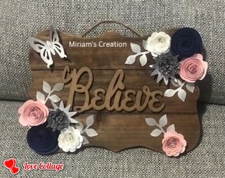 Paper Flowers 🌺 On Wood