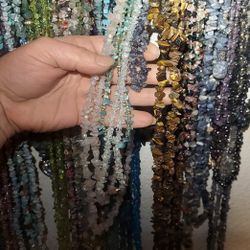 Various Natural Gem Chip Beaded Necklaces