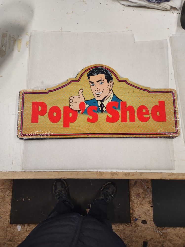 Pops Pop DAD Shed Steel Metal Sign