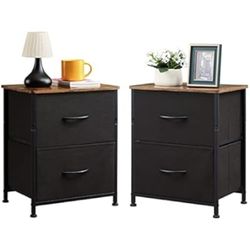 Side Table Nightstand with 2 Storage Drawers, 20" Height Small Bed Side Furniture End Table,
Set of 2 side table
