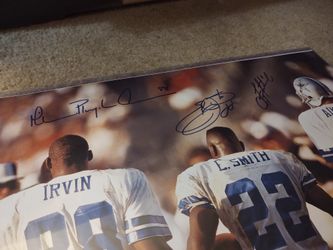 Dallas Cowboys Aikman Irvin Smith Signed Photo