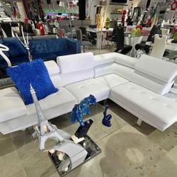 New Sectional Leather White 