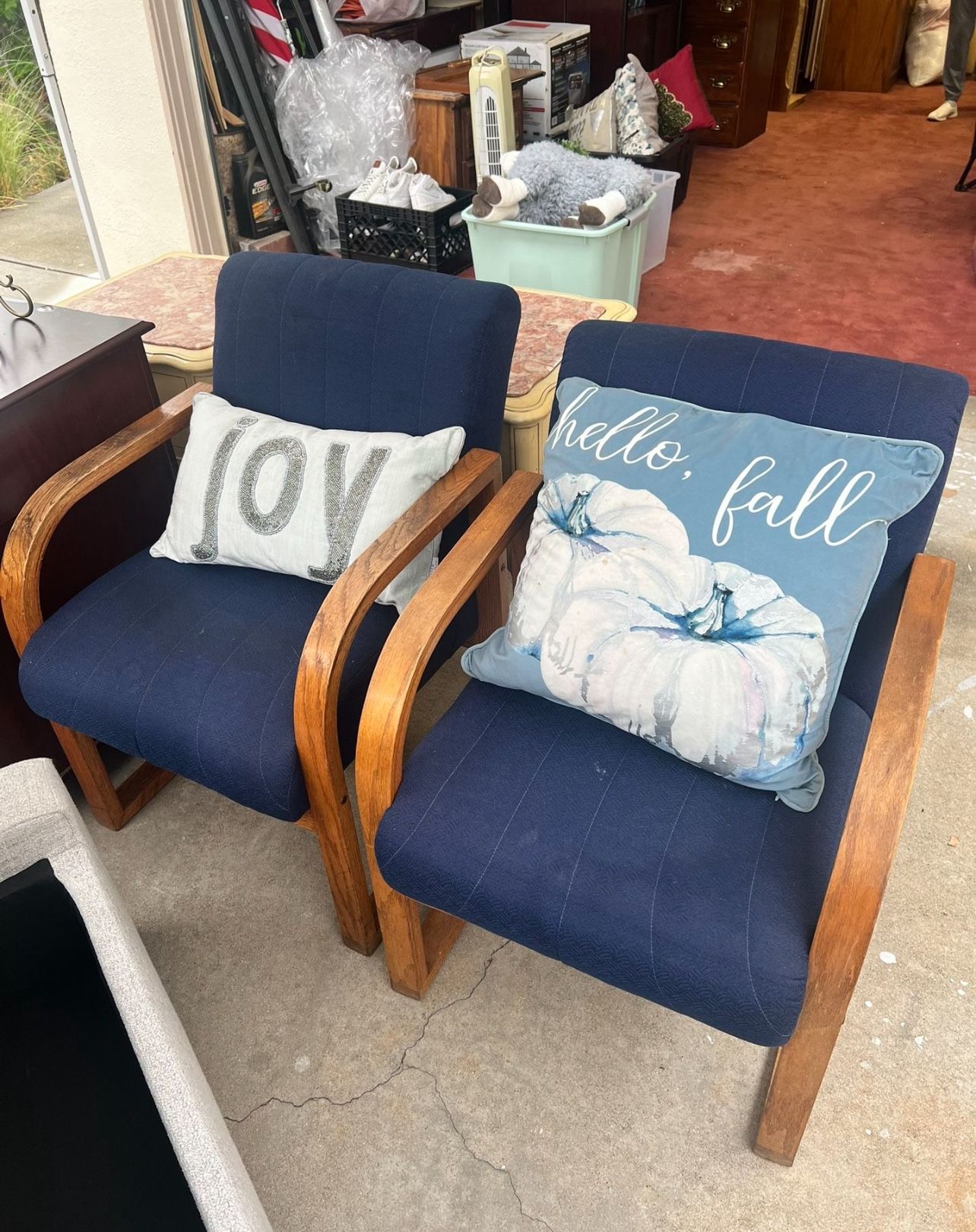 2 Blue Chairs