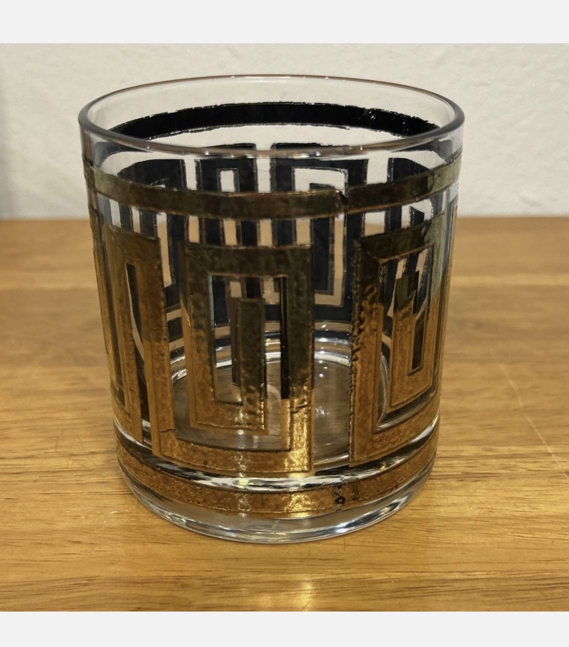 Culver Greek 22K Gold Mid Century Vintage Glasses, Set Of 3 Collectible Barware