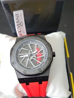Brand New Invicta Speedway Rim 42mm Men's Watch black brushed steel red band
