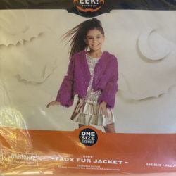Halloween-Custom-New-Size 7-14 Age- Purple faux fur jacket for girls #fauxfurjacket