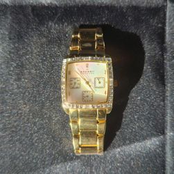 Women's Skagen Gold-Tone Crystal Multi-Function Watch - New Battery Installed