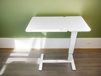Overbed Bedside Desk Mobile Rolling Laptop Stand Tilting Overbed Table with Wheels Height Adjustable Tray Table for Laptop Bed Sofa Side Table ,Bedsid