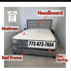 Brand New Queen Bed Frame With Mattress & Boxspring For Only $349 🚨 Ready For Delivery Today 🚛