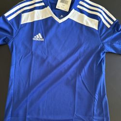 adidas Kids Blue and White Short Sleeve Tee