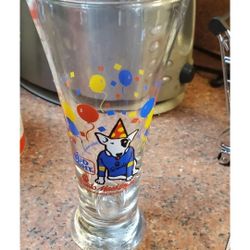 SPUDS MACENZIE BUD LIGHT GLASS 1987