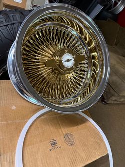 14x7 100 spoke center golds on 1757014 whitewalls Finance Available