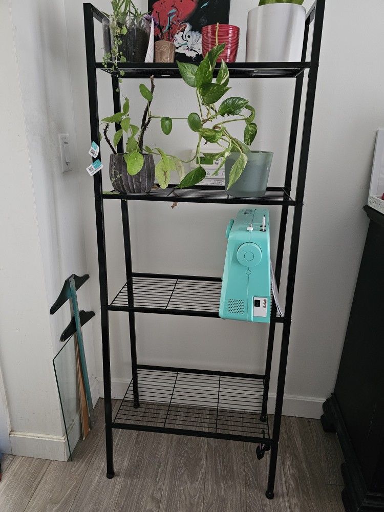 59 In H Black Metal Shelves