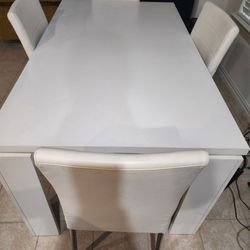 Modern White Dining Table Set ( Seats 6)