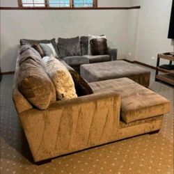 Ottoman Sectional Sofa Couch 