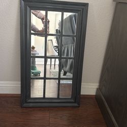 Black Windowpane Mirror
