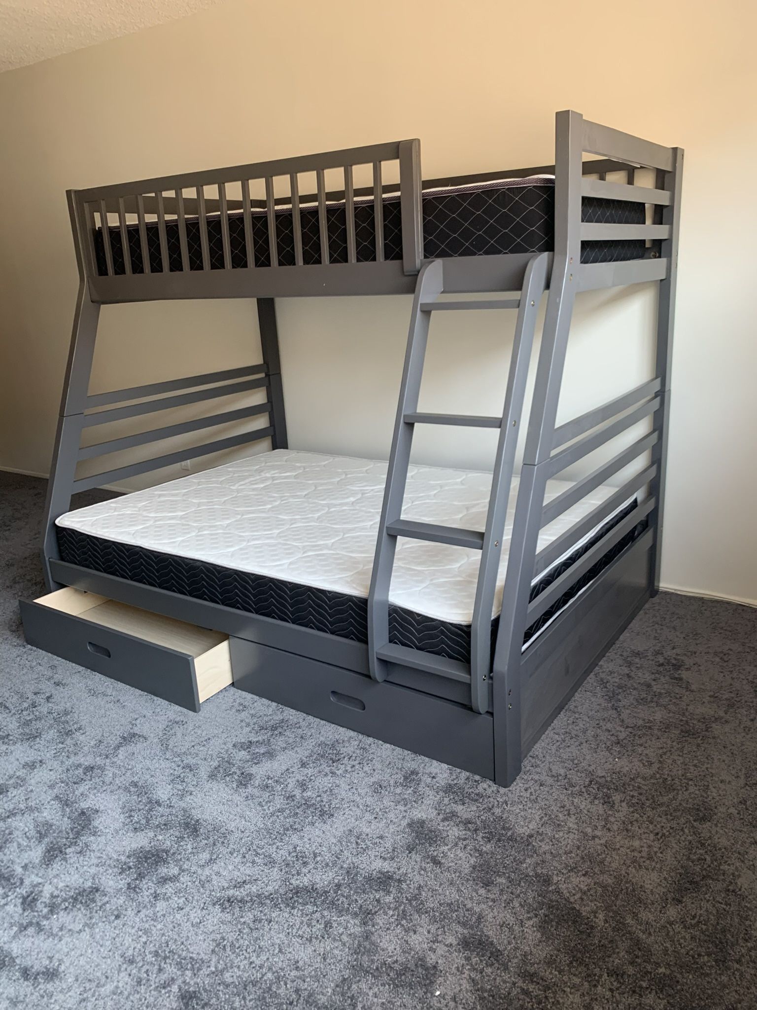 $699 Brand New Full/twin Bunk Bed With Mattress (Read Description Below)