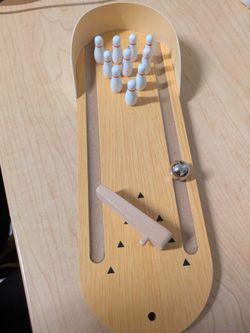 Mini Tabletop Wooden Bowling Game