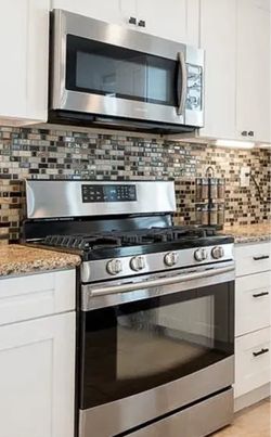 Samsung gas stove+ microwave