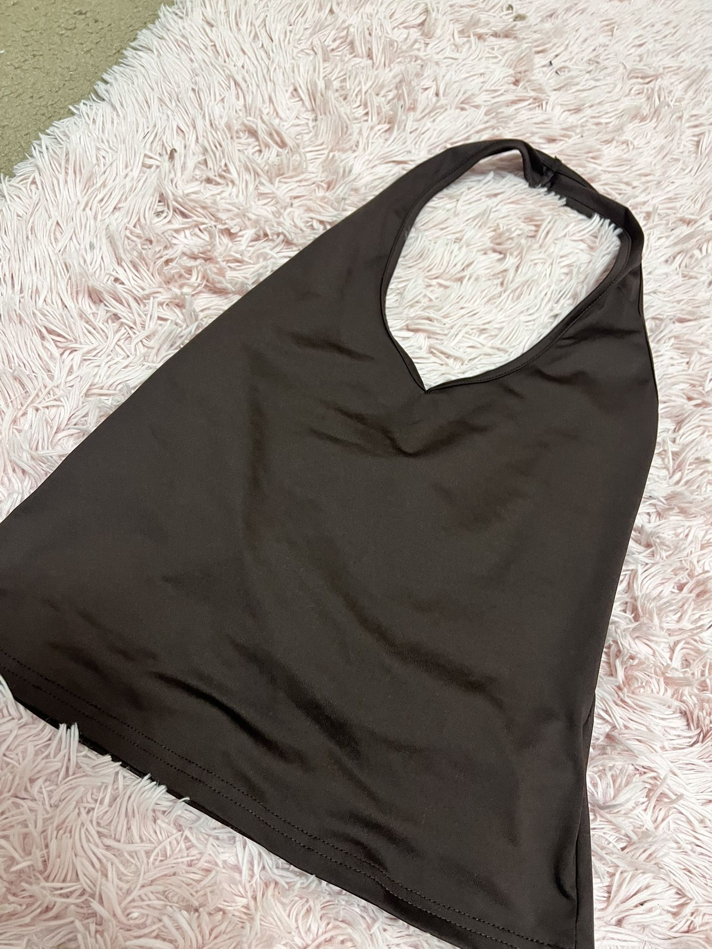 Brown halter crop top