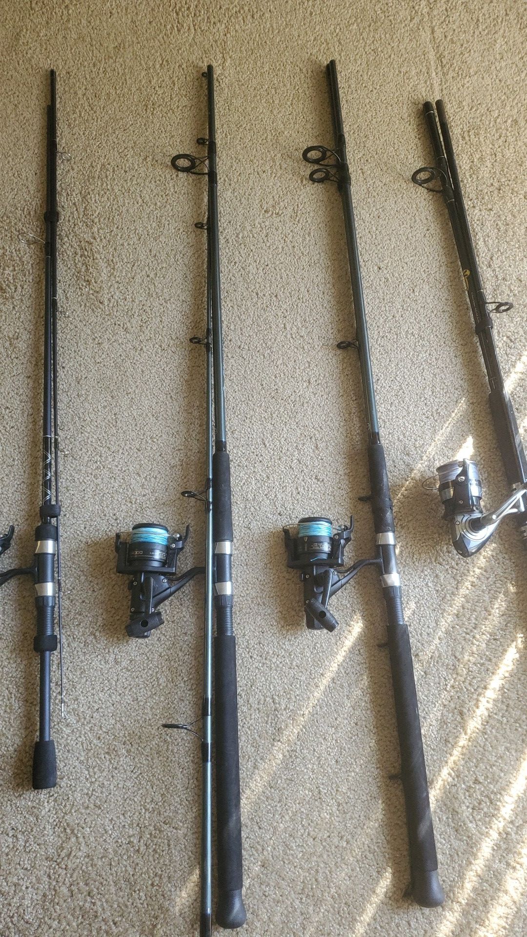 Fishing reels and rods boats