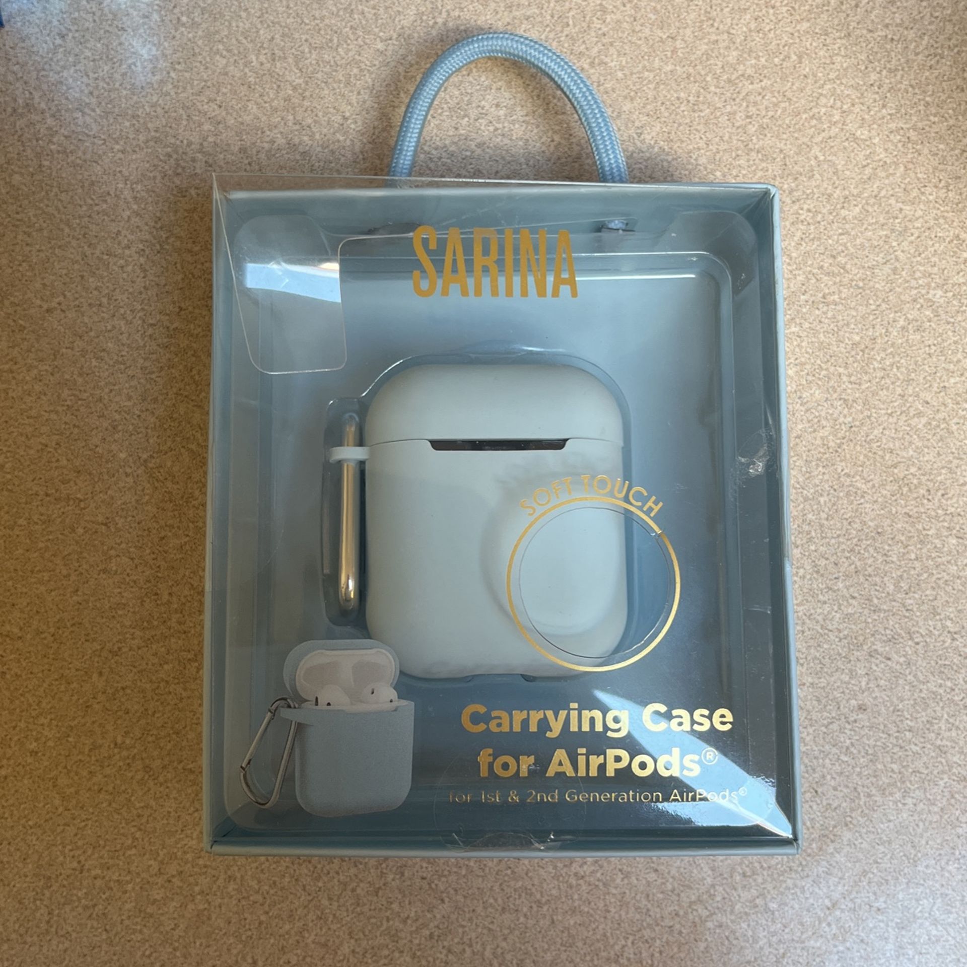 Soft Touch Clippable Carrying Case For Airpods 1st&2nd Gen