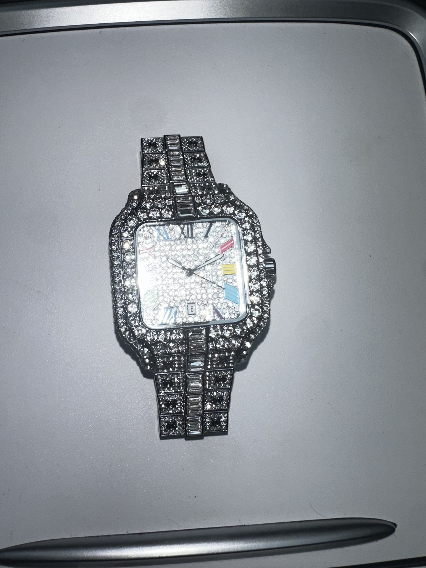 Iced Out Stainless Steel Watch