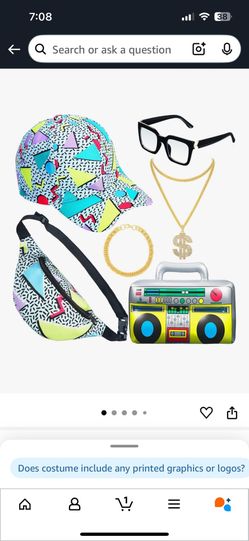 6 Pieces Hip Hop Costumes  80s/90s Outfit