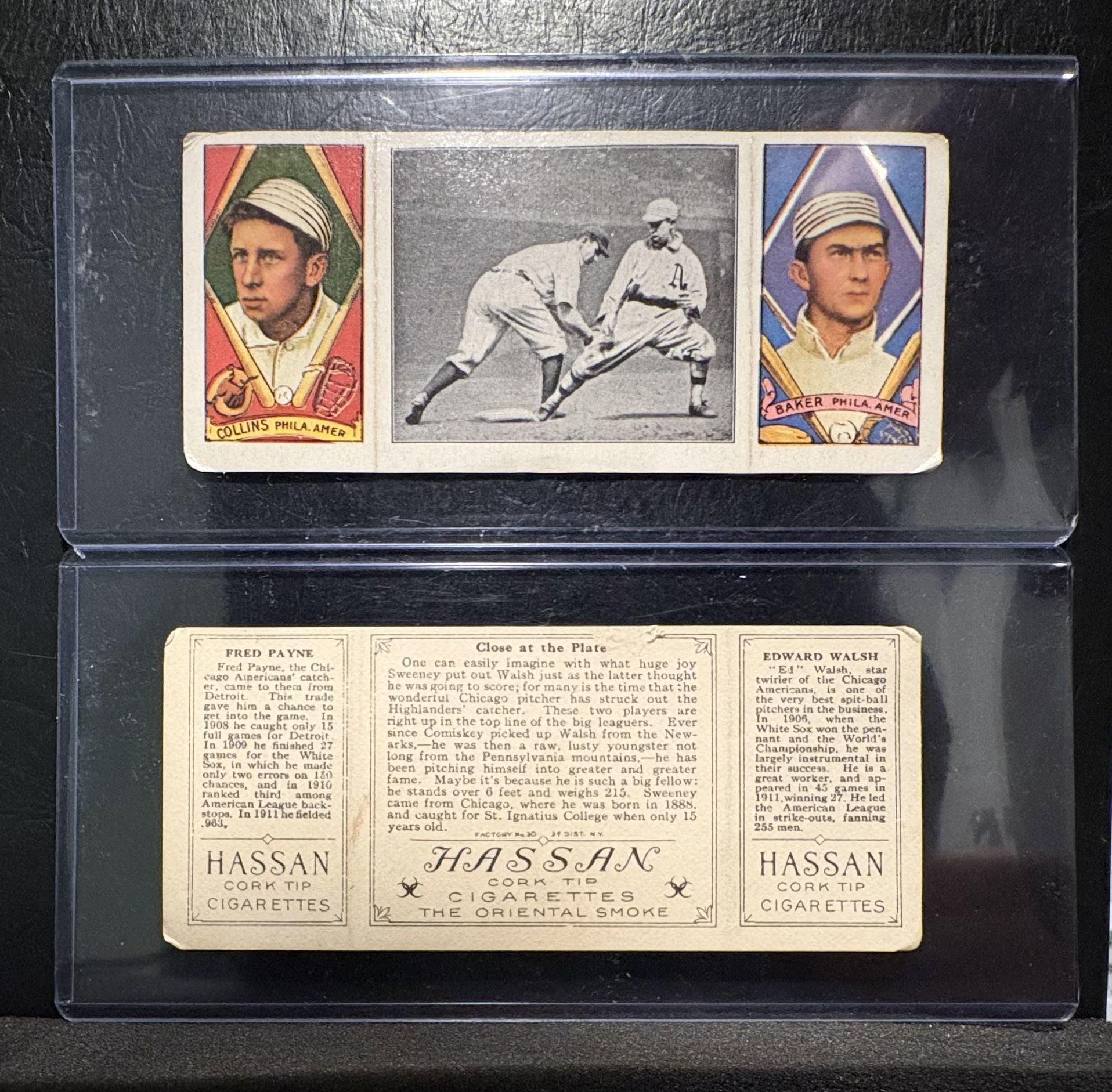 Chicago & Philadelphia 1912 Hassan Triple Folder High End Aged Reprints (Frank Baker, Eddie Collins, and more)