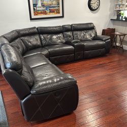 Leather Couch, Dark Brown