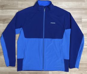 Patagonia R1 Full Zip Jacket Blue Colorblock Men’s M Minor Flaw Fleece