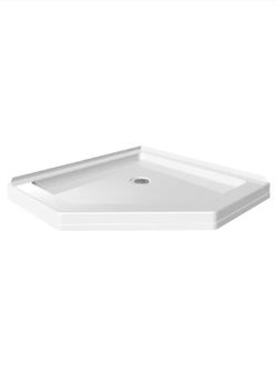 DELTA 38 in. x 38 in. Neo-Angle Corner Shower Pan Base with Center Drain in White