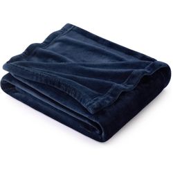 Bedsure GentleSoft Fleece Blanket Twin Size Navy Blue 60x80
