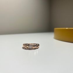 Pink Gold Plated Center With Clear Stones Size 8