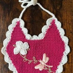 New Crotched Baby Bib with Embroidery just $5 