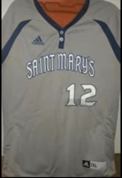 Vintage Gray w/ Blue Adidas Saint Mary's Gaels Jersey NCAA 2XL # 12